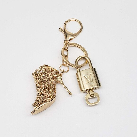 Authentic Louis Vuitton Lock & Key with unbranded Heel Shoes Bagcharm,Keychain - Picture 1 of 8